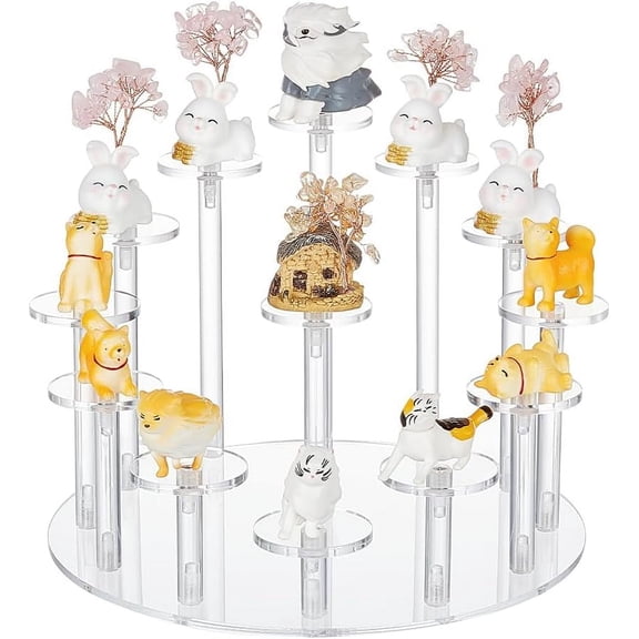 13 Tier Action Figures Collection Organizer Holder Acrylic Display Riser for Minifigures Round Clear Display Stand for Display MinifiguresPerfumeJewelry And Collection Clear DIY