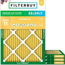 Filterbuy 22x24x1 MERV 11 Allergen Defense, Pleated HVAC AC Furnace Air Filters (4-Pack)
