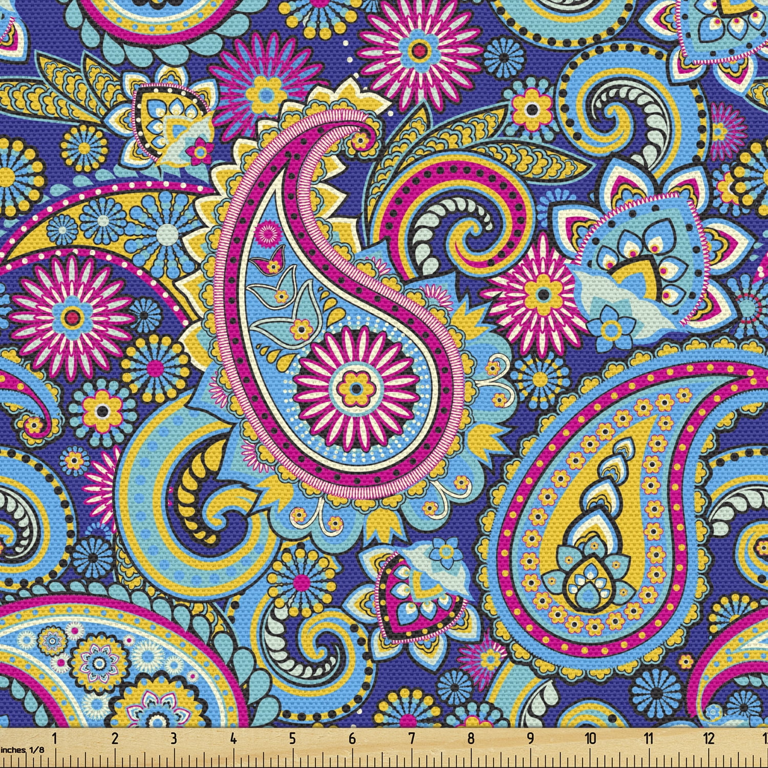 Paisley Upholstery Fabric by the Yard Ornate Traditional Teardrop ...