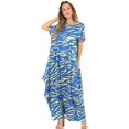 thumbnail image 5 of Sakkas Abeni Women's Short Sleeve Casual Print Long Maxi Cover-up Caftan Dress - Print4 - One Size, 5 of 5