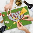 thumbnail image 4 of Groovy Cutting Board, Heart Illustration on Paisley Background Centre of Love Nutrient Retro Design, Decorative Tempered Glass Cutting and Serving Board, Large Size, Green White Pink, by Ambesonne, 4 of 5