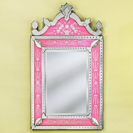 Large Natasha Pink Venetian Arched Wall Mirror - 38W x 68.5H in