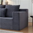 thumbnail image 4 of JERFIT Modular Cloud Couch Sectional Sofa with Cup Holders, No Assembly Required, Deep Seating, Plush Corduroy Fabric, Dark Gray, Modern 5-Piece Set, 4 of 5