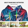 thumbnail image 6 of KLL Red And Blue Leaves for Womens Pullover Hoodie with Pocket Hooded Long Sleeve Shirts Sweatshirt for Women-Large, 6 of 7