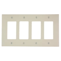 Leviton 80612-A Almond Midway Four Gang Decora Wall Plate