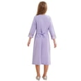 thumbnail image 2 of Aislor Girls Kids Muslim Islamic Abaya Long Sleeve Zipper Gown Middle East Girls Maxi Dress Purple 110, 2 of 7