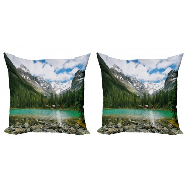 Landscape Throw Pillow Cushion Cover Pack Of 2 Canada Ohara Lake Yoho National Park With Mountains Nature Scenery Art Photo Zippered Double Side Digital Print 4 Sizes Multicolor By Ambesonne Walmart Com
