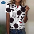 thumbnail image 3 of Camiseta estampada de Mickey Mouse de Disney para mujer, top de manga corta, disfraz de calle, divertida, Y2k, cara grande, verano, 3 of 5