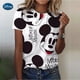 thumbnail image 4 of Camiseta estampada de Mickey Mouse de Disney para mujer, top de manga corta, disfraz de calle, divertida, Y2k, cara grande, verano, 4 of 5