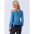 thumbnail image 3 of DARING DIVA Women's Off-Shoulder Long Sleeve Party Tops XL Blue, 3 of 6