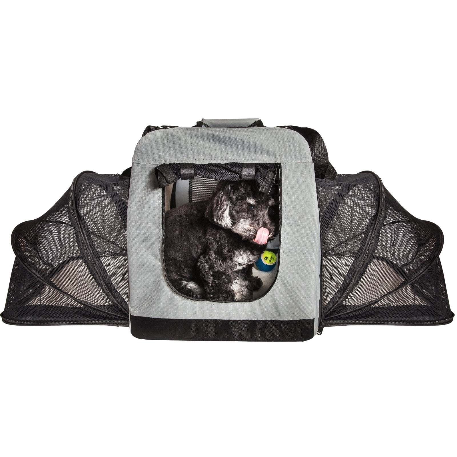 Pet Life ® 'Hounda Accordion' Metal Framed Soft-Folding Collapsible Dual-Sided Expandable Pet Dog Crate