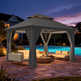 thumbnail image 2 of Clouddwell 10'x12' Patio Gazebo Double Roof Protection All-Weather Outdoor Shelter Features Insect Screens  Ideal for Backyard, Lawn, (Gray), 2 of 10
