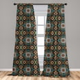 thumbnail image 5 of Ambesonne Floral Curtains, Circles Flowers Modern, Pair of 28"x95", Multicolor, 5 of 5