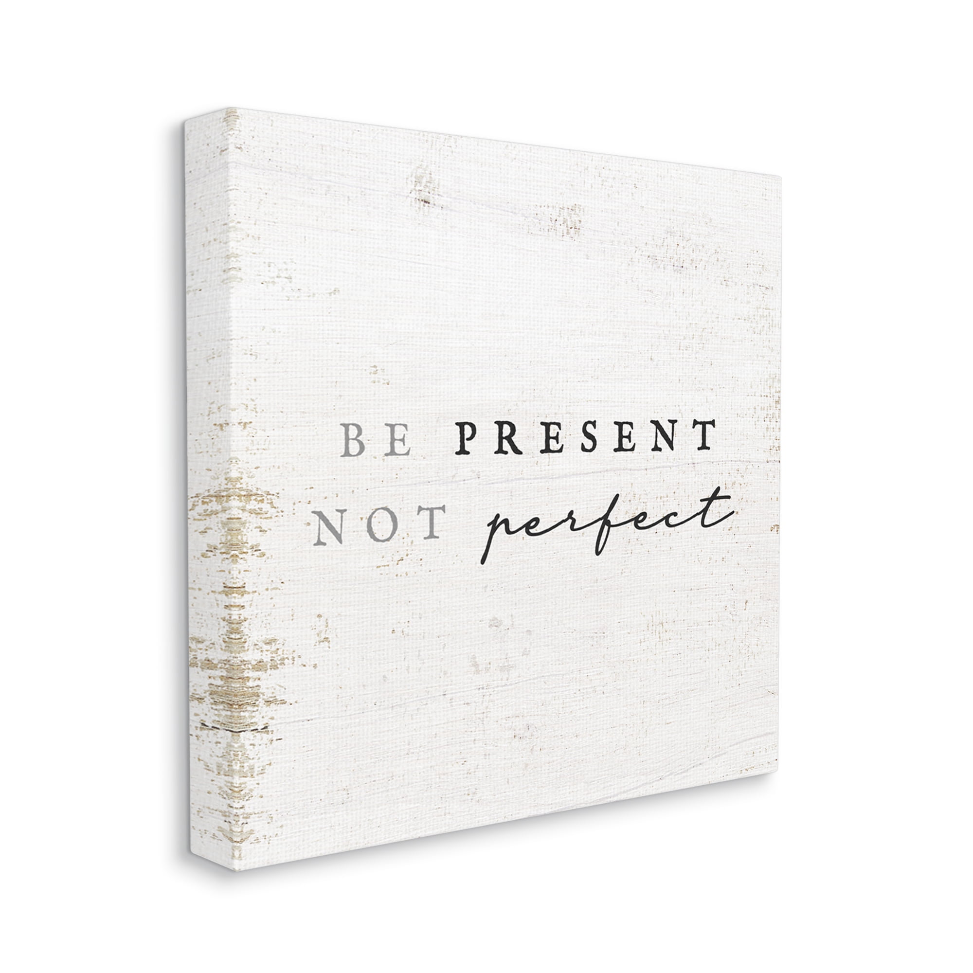 Stupell Industries Present Not Perfect Rustic Inspirational Painting Gallery Wrapped Canvas Print Wall Art, 30 x 30