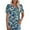 Blue, variant on Women's Shirts Summer New T-Shirt Colorful Floral Print Blouses Round Neck Puff Sleeve Short Sleeve Shirt Pullover Top