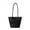 Black, variant on WeaveCC Women's Woven Leather Tote Bag Large Capacity Shoulder Handbag with Hanging Tag Multiple Colors