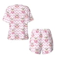 thumbnail image 5 of Lsque Pug And Donut Women's Short-Sleeved Pajama Set - 2 Piece Soft and Lightweight Sleepwear Set-4X-Large, 5 of 9