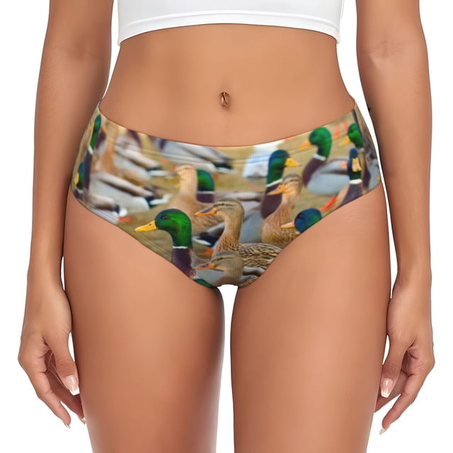 Balery Mallard Ducks Ropa Interior de Algodón para Mujer con Dibujo – Braguitas Cómodas y Elásticas, Estilo Clásico-XX-Large