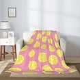 thumbnail image 2 of Throw Blanket for Couch Sofa and Bed, pink Lemon Super Soft Plush Throw Blanket, Fuzzy Cuteness Comfy Warm Washable Flannel Blanket & Throws for All Season 80"x60", 2 of 5