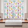 thumbnail image 2 of Ambesonne Luau Kitchen Curtains, Flamingo Pineapple Petals Leaf, 55"x45", White Seafoam, 2 of 3