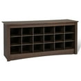 thumbnail image 1 of Pemberly Row Canada Banc de Rangement pour Chaussures à 18 Compartiments en Espresso Riche, 1 of 4