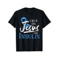 thumbnail image 1 of Camiseta con lazo azul "Corro con Jesús y la insulina" para concienciar sobre la diabetes, 1 of 7