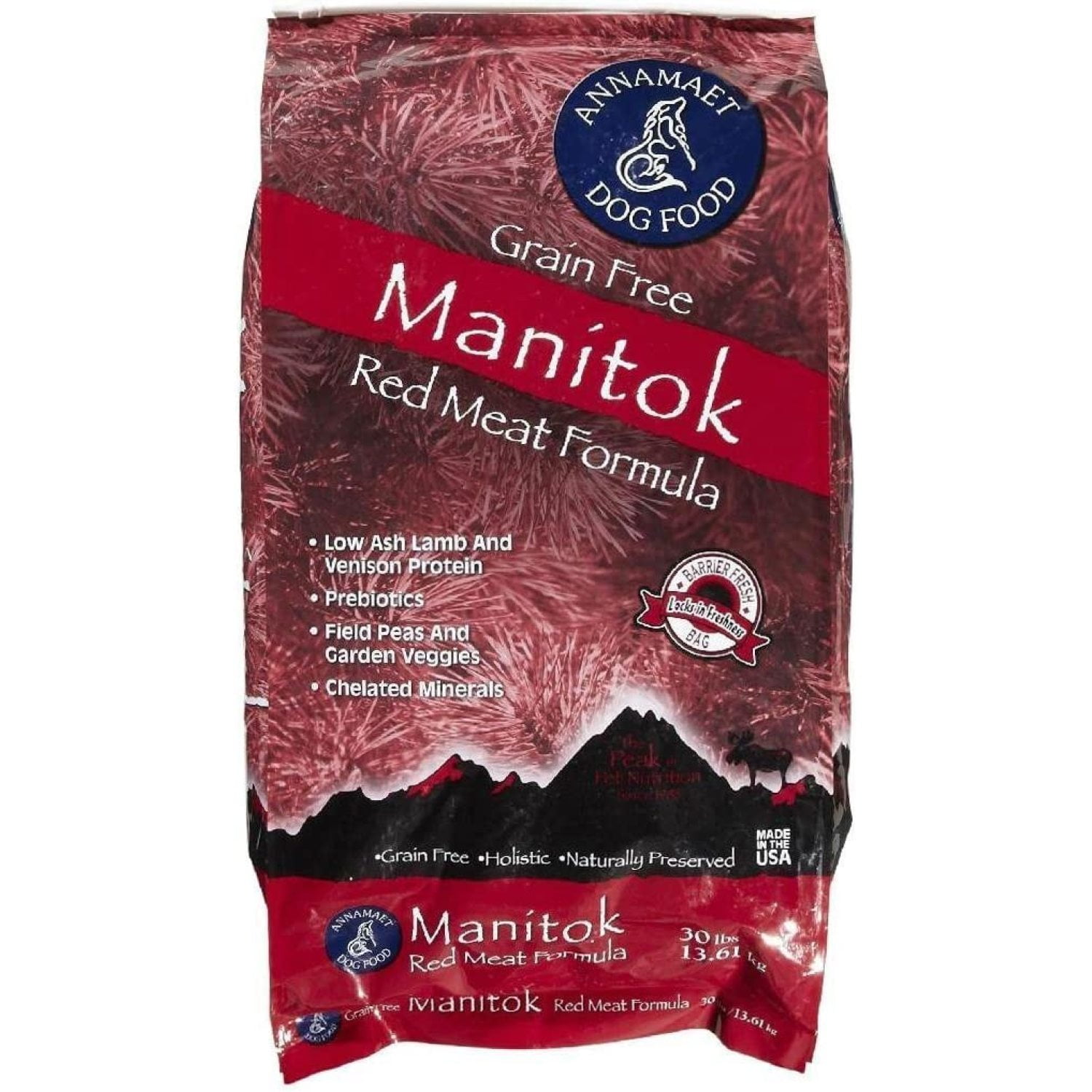 Grain Free Manitok Dry Dog Food 15lb Bag (Made with Real Meat), Now