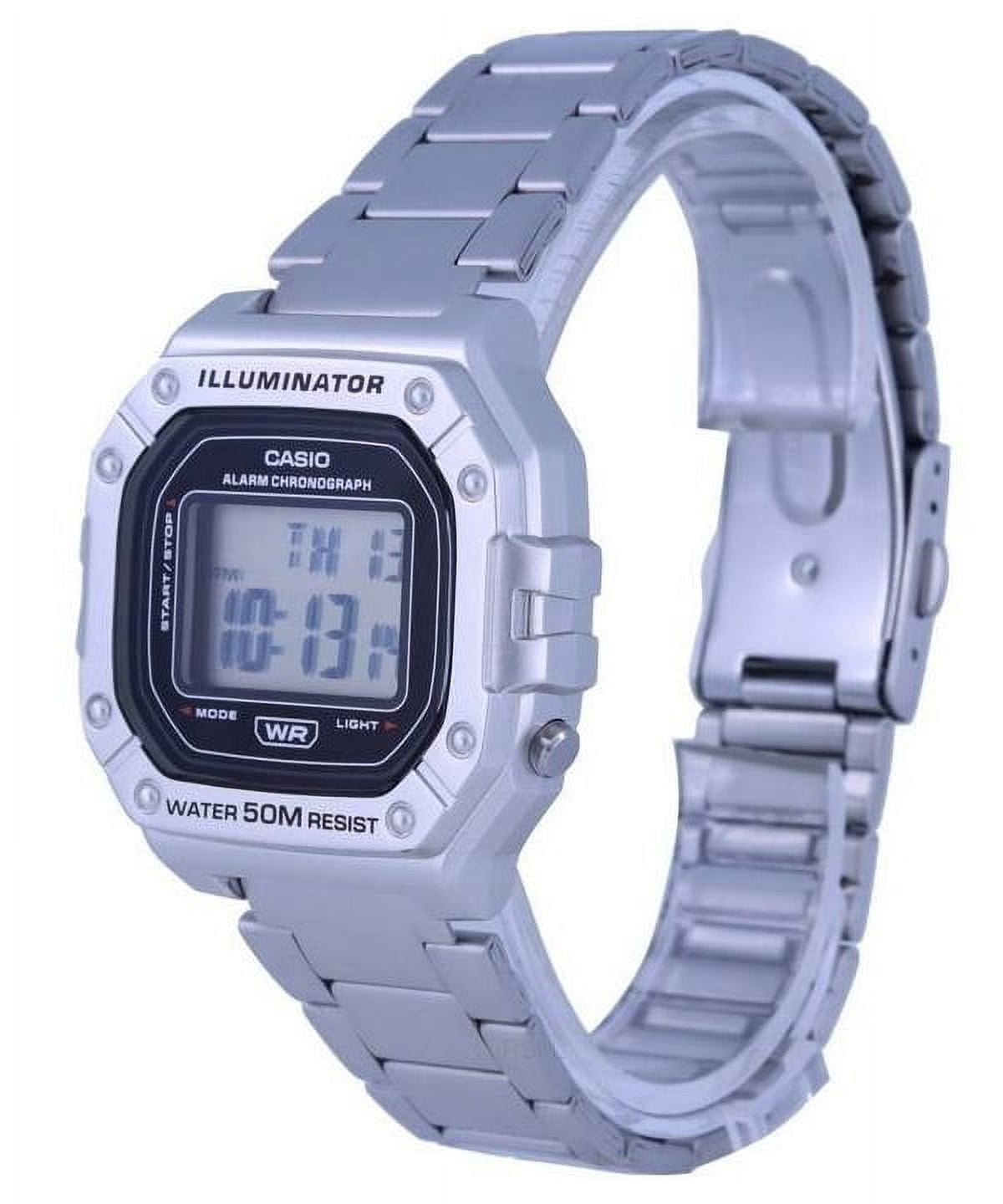 Casio W218HD-1A Men's Stainless Steel Digital Wristwatch