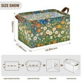 thumbnail image 7 of Yayeee Foldable Storage Basket for Shelves with Handles Waterproof Cloth Bins, Orange Floral Garden, 7 of 7
