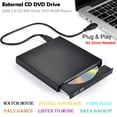 thumbnail image 1 of External CD DVD Drive USB 2.0 Slim Protable External CD-RW Drive DVD-RW Burner Read / Writer Player For Laptop Notebook PC Not Recorded, 1 of 5