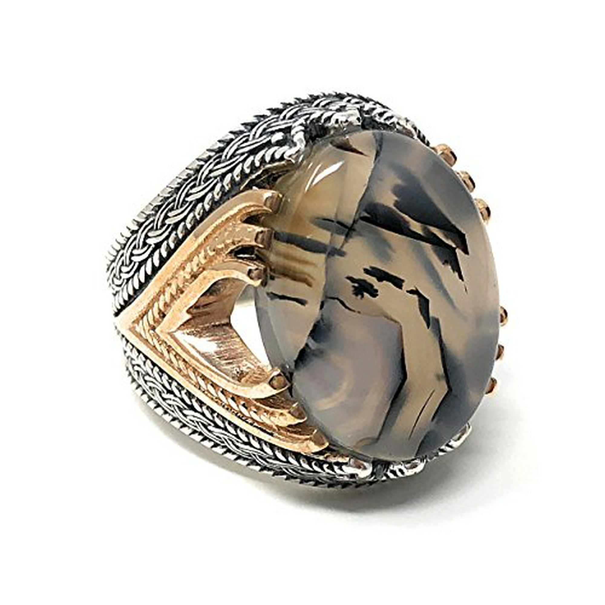 Aqeeq Silicone Bague KAR Rare Find Bague Pour Homme En Argent