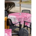 thumbnail image 4 of Outdoor Tablecloth with Umbrella Hole and Zipper, Pink Marble Square Table Cloth 54x54 Inch Waterproof Tablecloth, Modern Ombre Abstract Fluid Aesthetic Art Picnic Table Cover for Patio Camping, 4 of 7