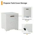 thumbnail image 5 of VENTOPYR 35''Outdoor Square Propane Fire Pit Table,Terrazzo White Faux Stone Fire Pit Set with Tand and Wind Guard, 5 of 8