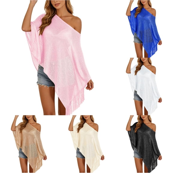 TIANZEN Elegant Solid Knit Wrap Shawl For Beachwear And Summer Outerwear Lightweight Thread 覆盖披肩, Sun Shawl Style Poncho设计 End Blanket Scarves Women