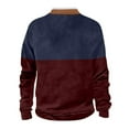 thumbnail image 3 of Timoontee Men's Quarter Zipper Sweatshirts Fall Winter Thermal Warm Sweater Casual Loose Stand Up Collar Fit Jacket Coats Big Pocket Color Block Tops Wine XXXXL, 3 of 3