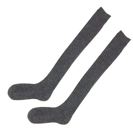 

Women Girls Winter Wool Thigh High Socks Thickened Warm Stockings Over the Knee Socks (Dark Grey)
