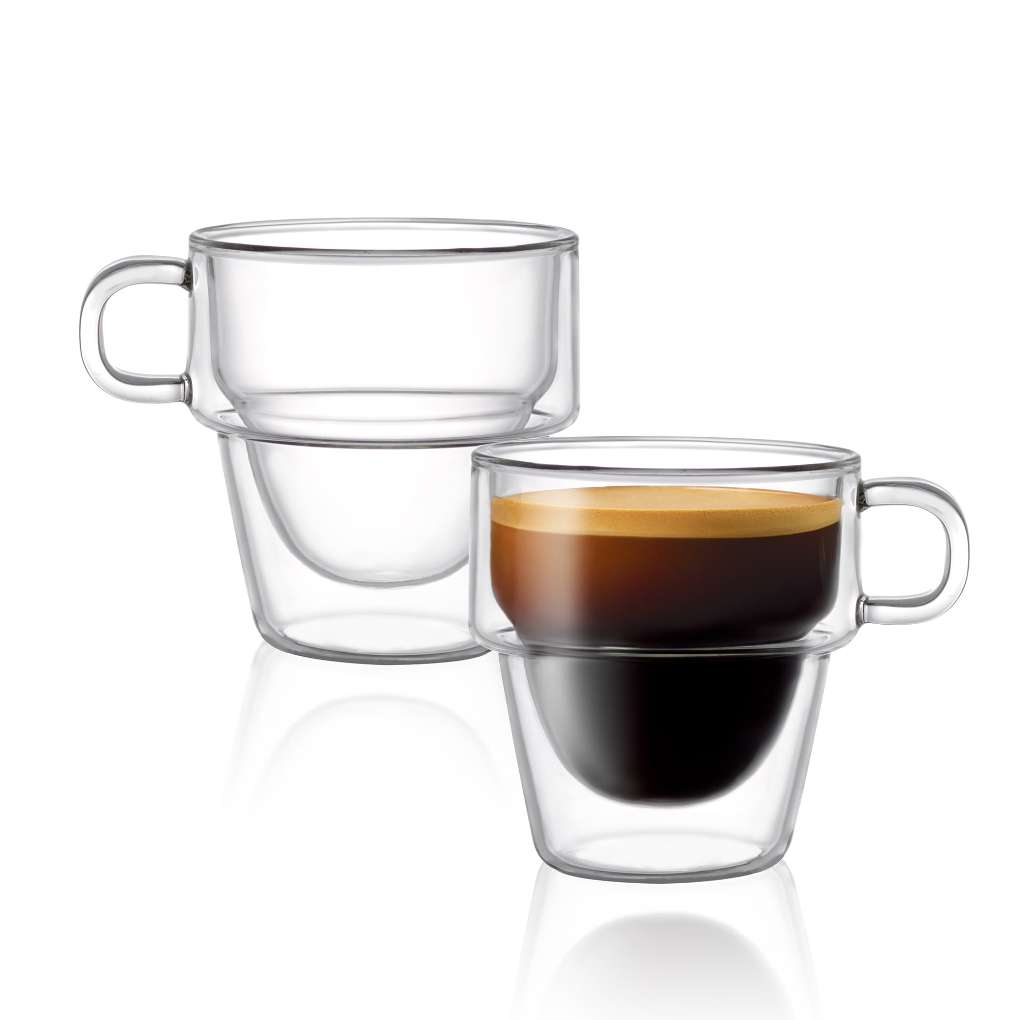 Stoiva Stackable Double Wall Glasses - 5 oz - Set of 4