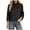 Black, variant on Women's Fall High Collar Trench Coat Lightweight Double Breasted Short Jacket with Pockets Casual Solid Color Tab Cuff Long Sleeve Coat with Belt S