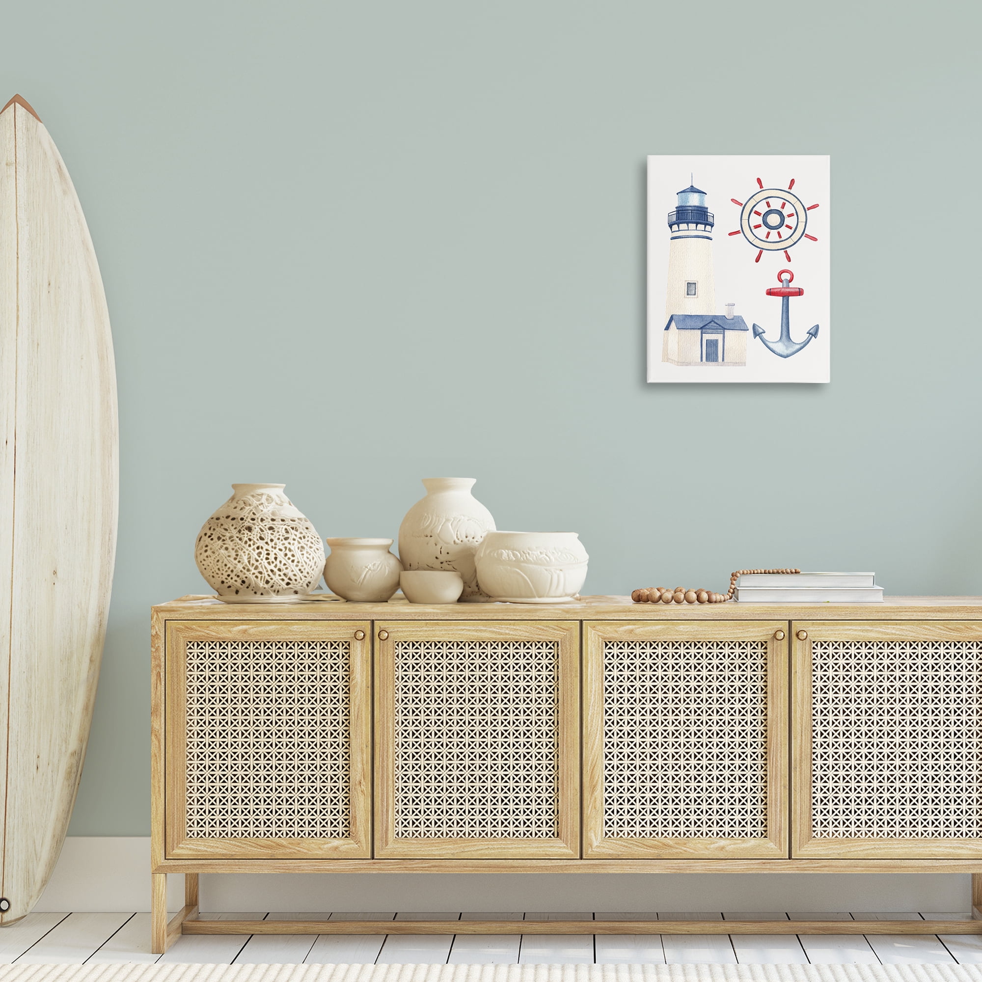 Stupell Industries Nautical & Boating Gear Nautical & Beach Painting Wrapped Canvas Art Print Wall Art, 16 x 20