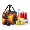 thumbnail image 4 of KLL Sunset Coast Sunflower Print Insulated Lunch Bag Women, Reusable Cute Tote Lunch Box for Adult & Men, Leakproof Cooler Lunch Bags for Work Office Travel Picnic, 4 of 5