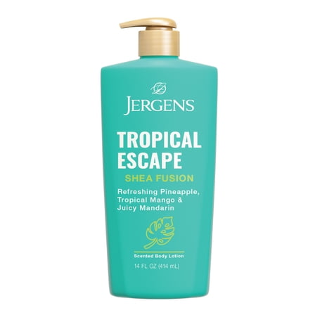 Jergens Shea Fusion Tropical Escape Scented Body Lotion, with Shea Butter and Vitamin E, 14 fl oz