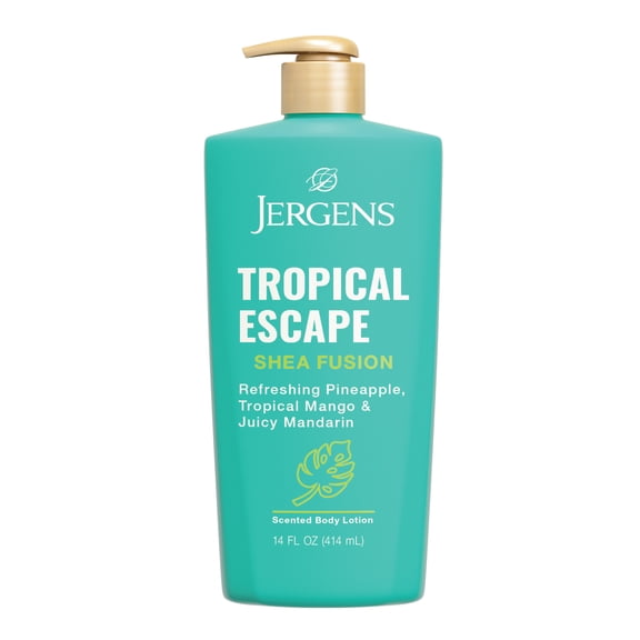 Jergens Shea Fusion Tropical Escape Scented Body Lotion, with Shea Butter and Vitamin E, 14 fl oz