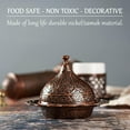 thumbnail image 2 of Decorative Sugar Bowl with Lid, Turkish Delight Container, Antique Ottoman Design Serving Dish with Dome, Food Grade Metallic Mini Candy Holder for Gift, Home and Kitchen (Copper), 2 of 6