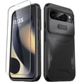 thumbnail image 1 of KOMI for Google Pixel 9/9 Pro Case with 1 Screen Protector, Built-in Slide Camera Cover, Military Grade Drop Protection, Heavy Duty Rugged Shockproof Protective Phone Cover, Black, 1 of 5