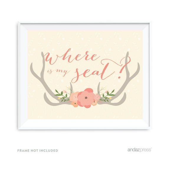 Where Is My Seat? Woodland Deer Wedding Party Signs