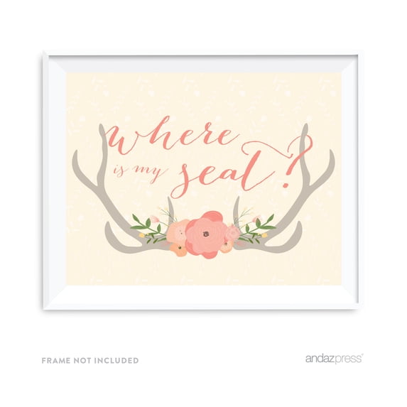 Where Is My Seat? Woodland Deer Wedding Party Signs