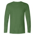 thumbnail image 5 of RYDCOT Mens Big and Tall Shirts Cotton Long Sleeve Crewneck Casual Tops Plus Size Basic Tee Shirts with X Elements Green, 5 of 5