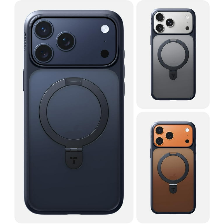 TORRAS, iPhone 17 Pro Max Case, Black, Shockproof with Stand 6.9