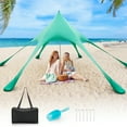 thumbnail image 1 of Costway 20 x 20 FT Beach Sunshade Canopy UPF50+ with Carry Bag & 8 Sandbags &  Shovel, 1 of 10