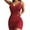 Wine, variant on QUYUON Women’s Bodycon Mini Dress Spaghetti Strap V-Neck Ruched Sleeveless Pencil Dress Backless Night Out Club Short Dress Wedding Guest Evening Party Dresses Style A76 Hot Pink Large
